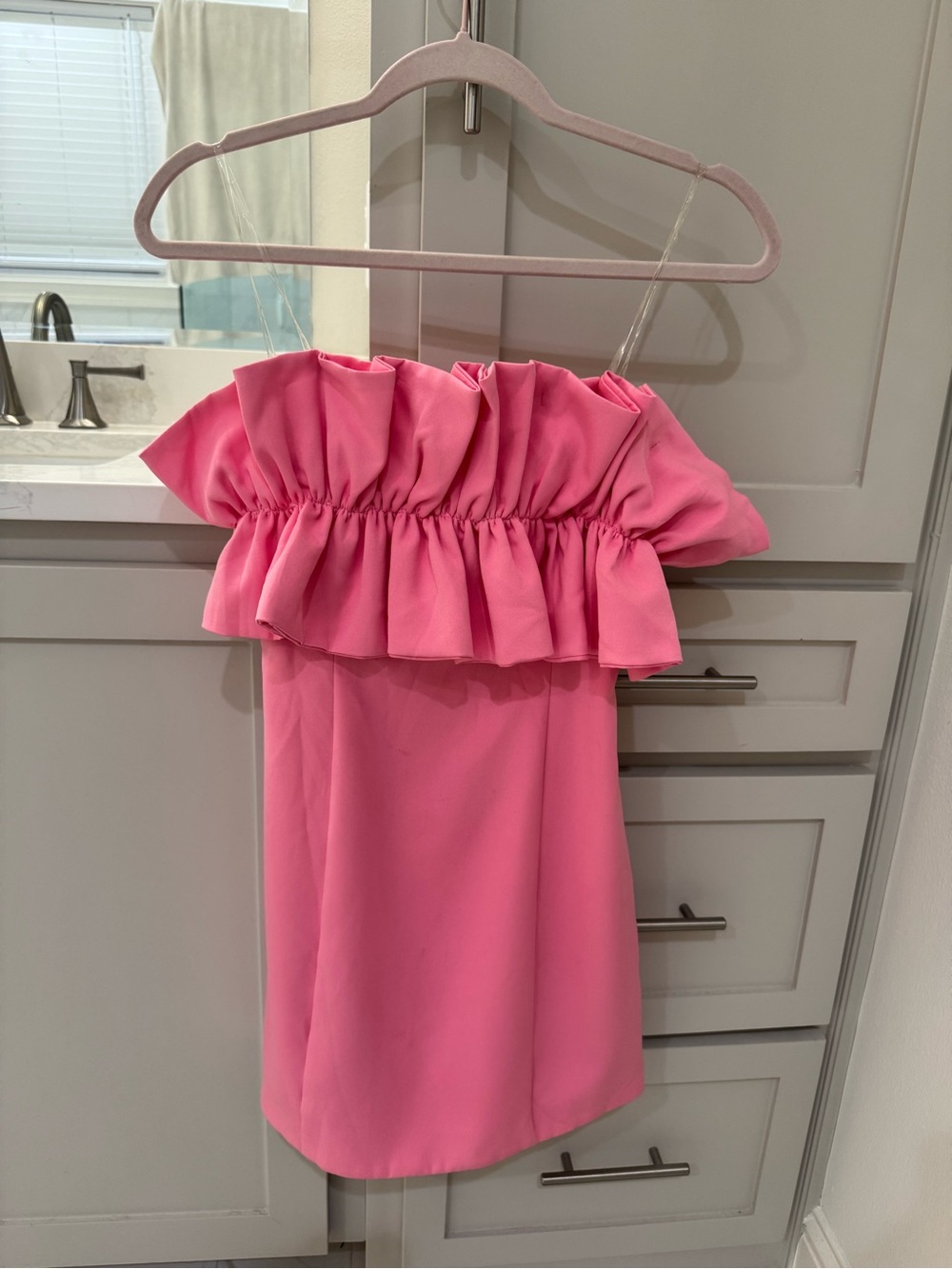 DO+BE Pink Ruffled Off-Shoulder Dress
